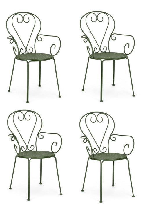 Set di 4 sedie da giardino Etienne Verde
