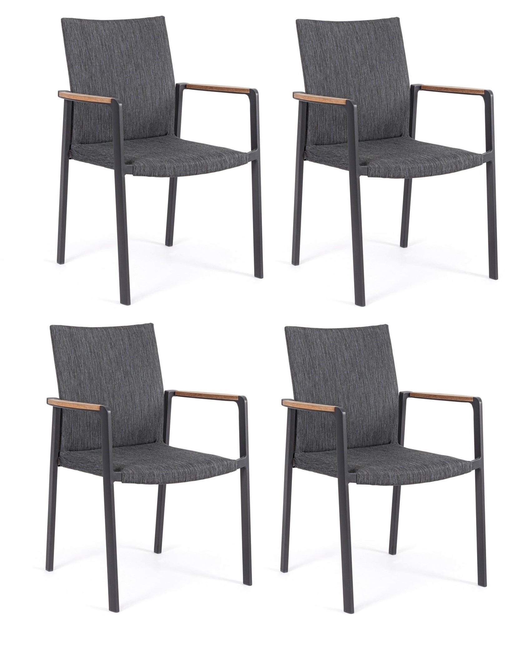 Set di 4 sedie da giardino Jalisco Grigio