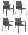 Set di 4 sedie da giardino Jalisco Grigio