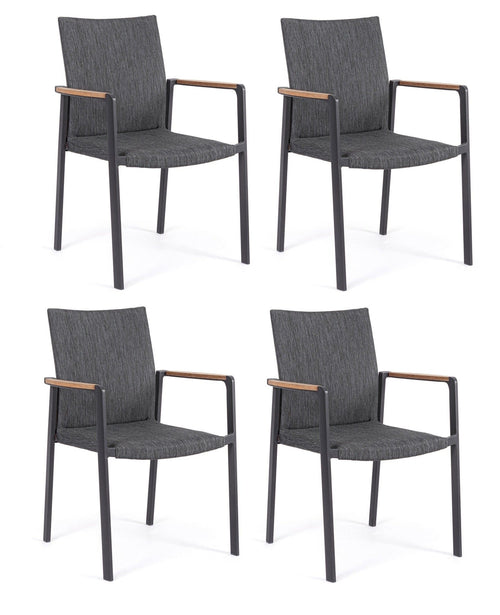Set di 4 sedie da giardino Jalisco Grigio
