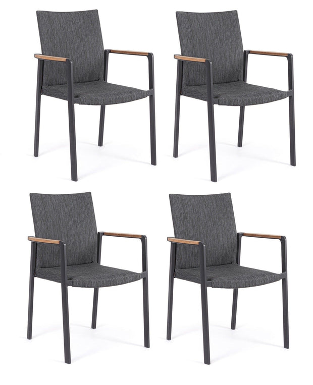 Set di 4 sedie da giardino Jalisco Grigio