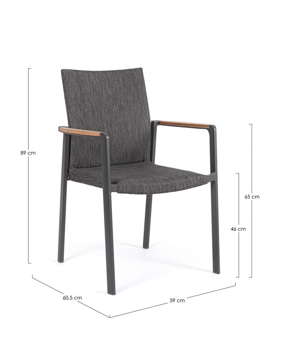Set di 4 sedie da giardino Jalisco Grigio (10)
