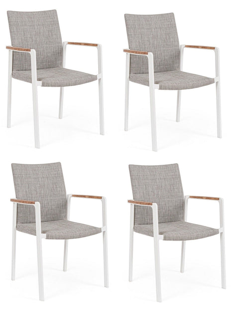 Set di 4 sedie da giardino Jalisco Grigio