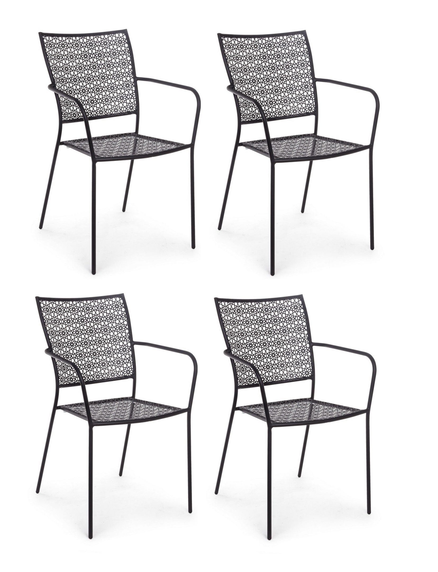 Set di 4 sedie da giardino Jodie Antracite
