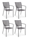 Set di 4 sedie da giardino Jodie Antracite
