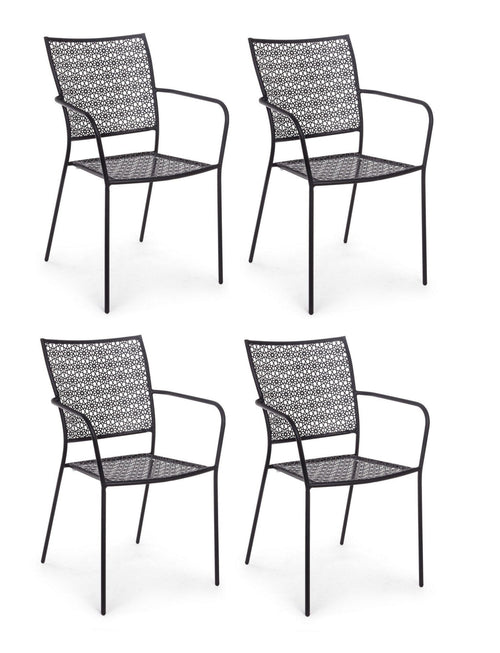 Set di 4 sedie da giardino Jodie Antracite