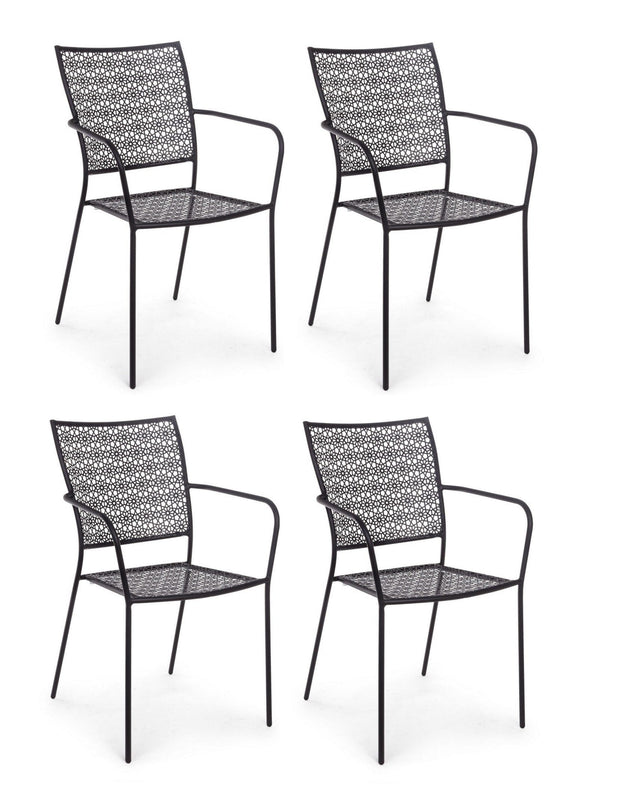 Set di 4 sedie da giardino Jodie Antracite