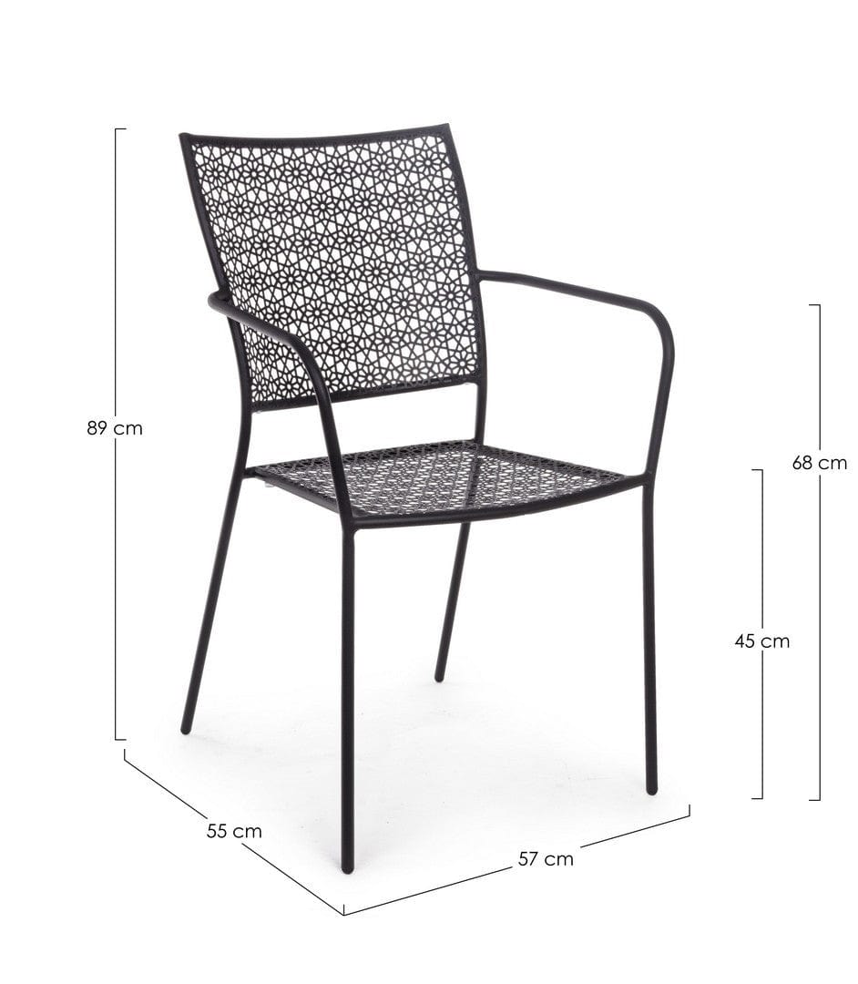 Set di 4 sedie da giardino Jodie Antracite (7)