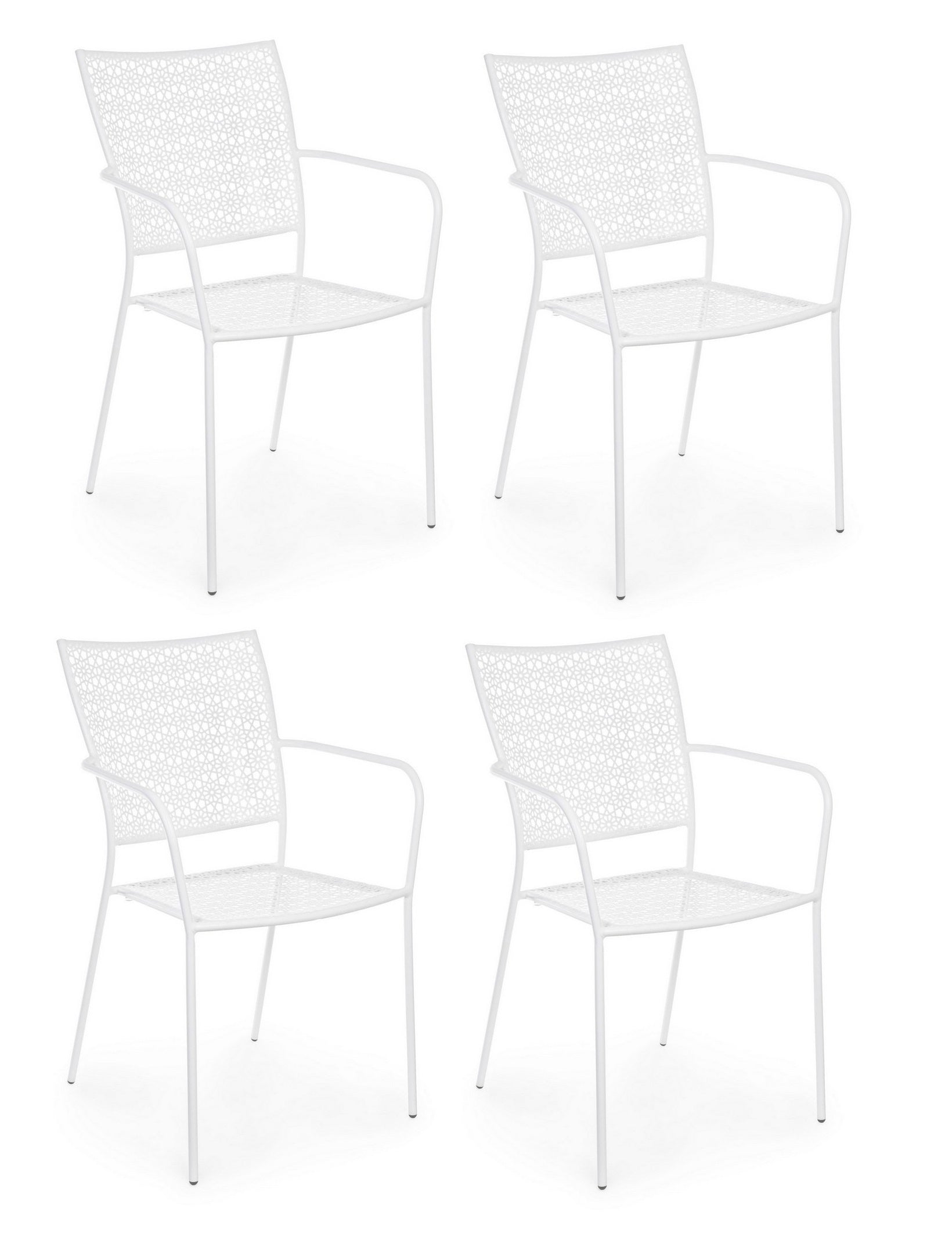 Set di 4 sedie da giardino Jodie Bianco