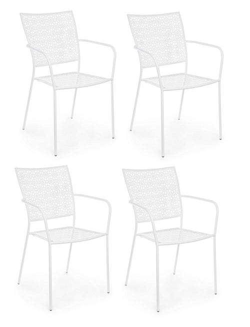 Set di 4 sedie da giardino Jodie Bianco