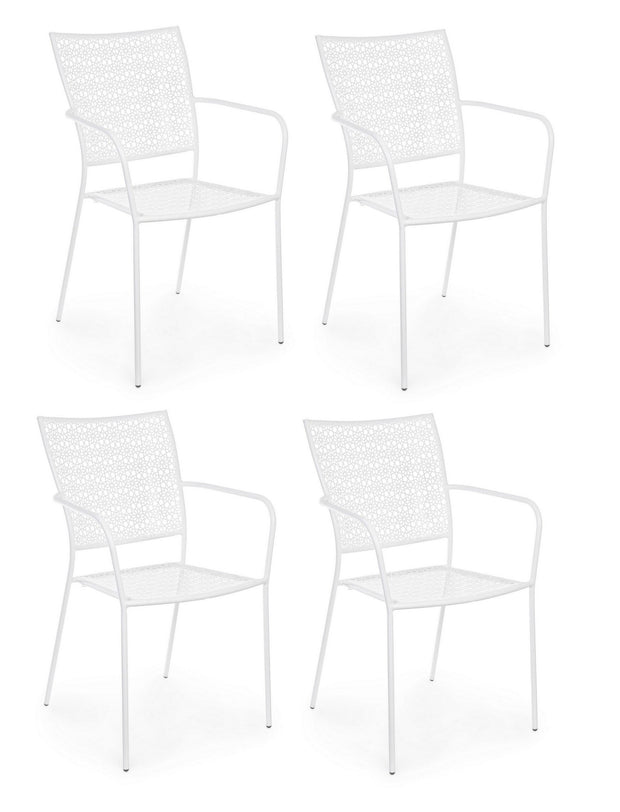 Set di 4 sedie da giardino Jodie Bianco