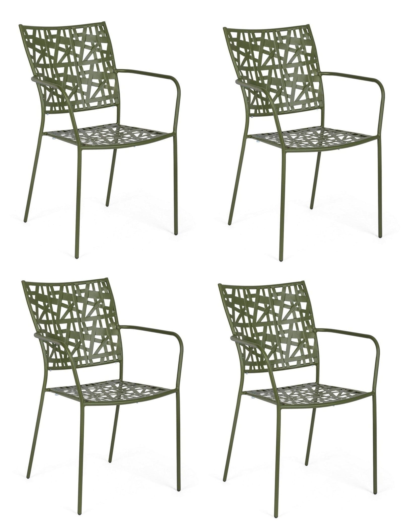 Set di 4 sedie da giardino Kelsie Verde