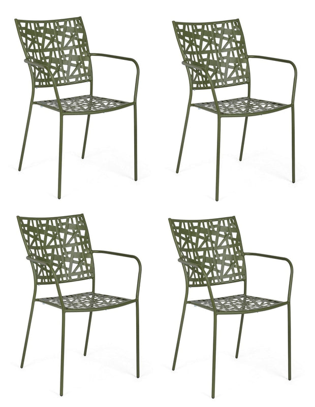 Set di 4 sedie da giardino Kelsie Verde
