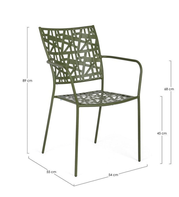Set di 4 sedie da giardino Kelsie Verde (9)