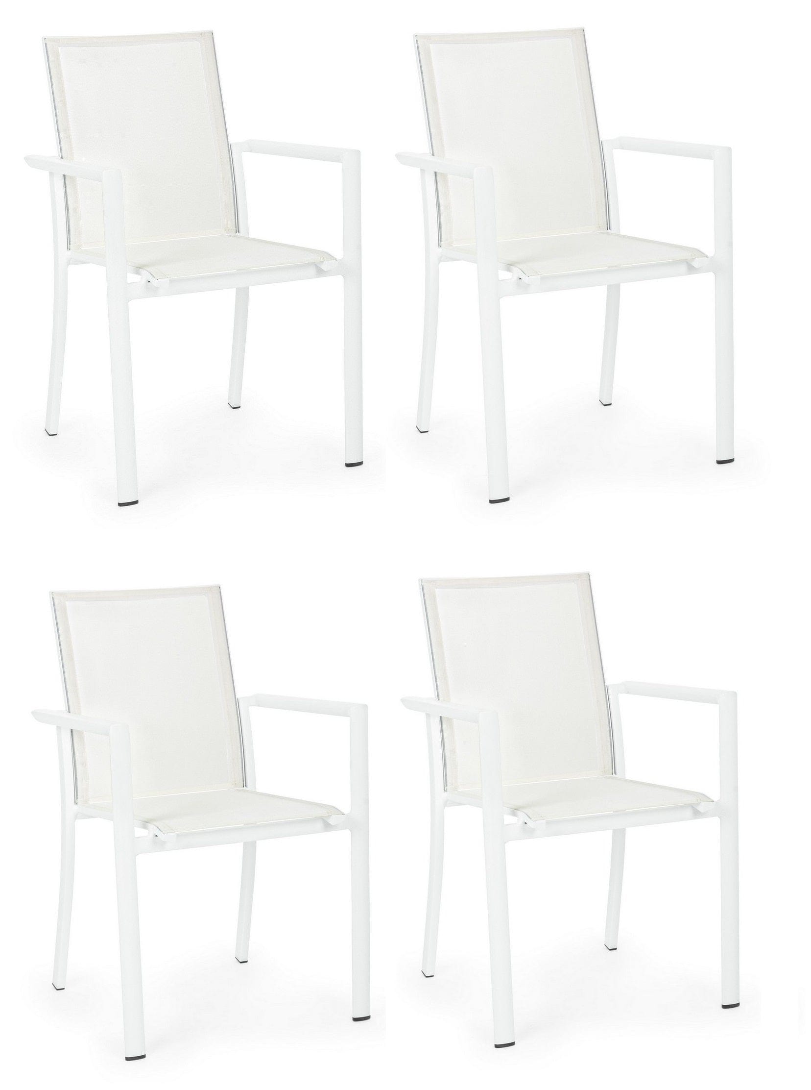 Set di 4 sedie da giardino Konnor Bianco