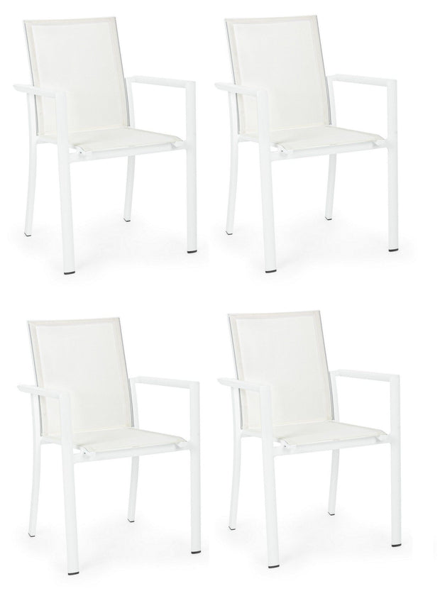Set di 4 sedie da giardino Konnor Bianco