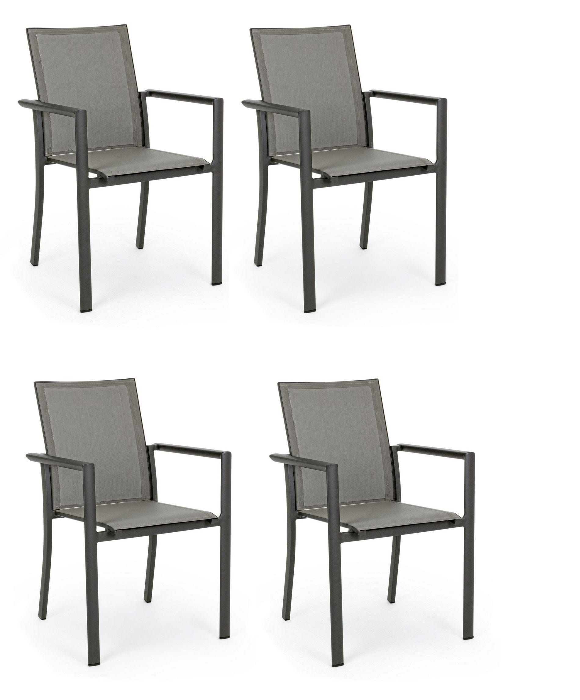 Set di 4 sedie da giardino Konnor Grigio