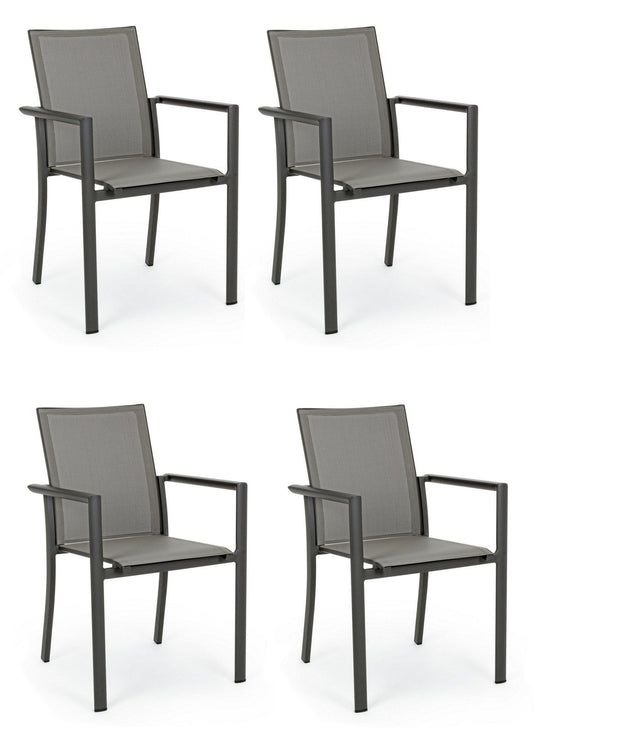 Set di 4 sedie da giardino Konnor Grigio