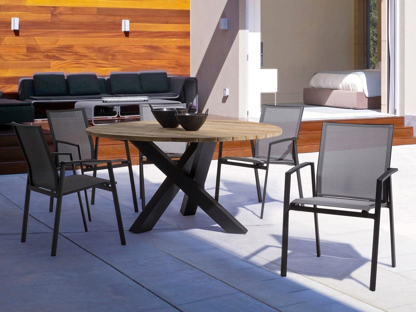 Set di 4 sedie da giardino Konnor Grigio (3)