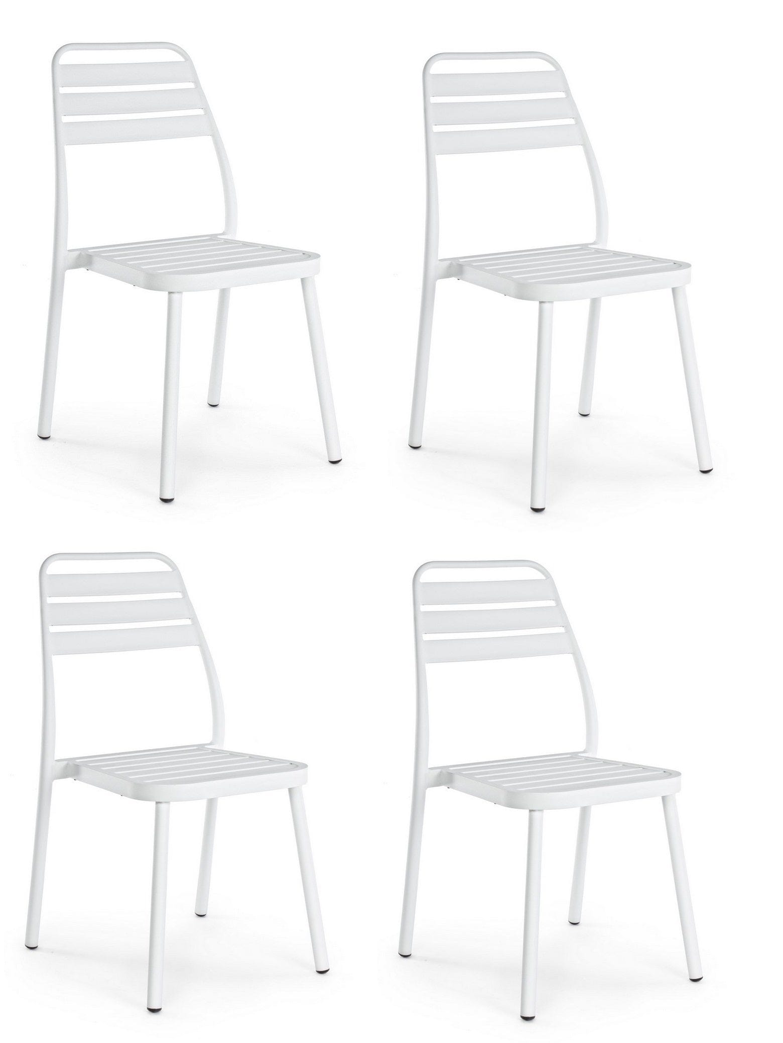 Set di 4 sedie da giardino Lennie Bianco