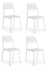 Set di 4 sedie da giardino Lennie Bianco