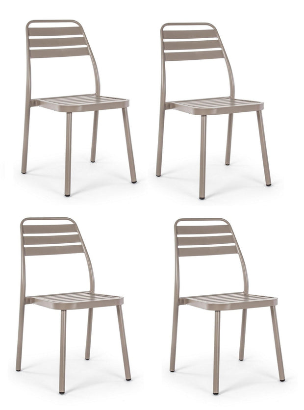 Set di 4 sedie da giardino Lennie Cappuccino