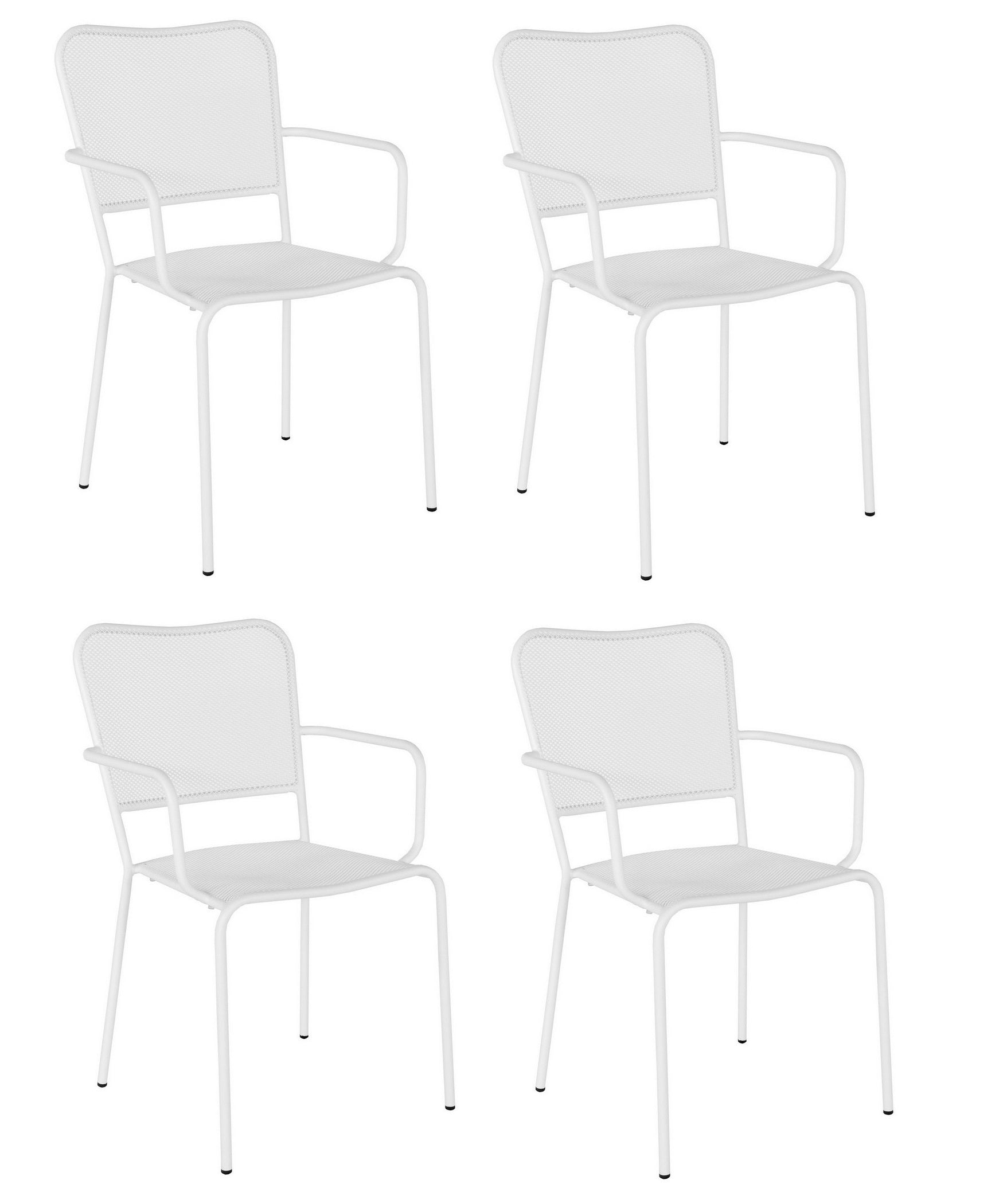 Set di 4 sedie da giardino Morgana Bianco