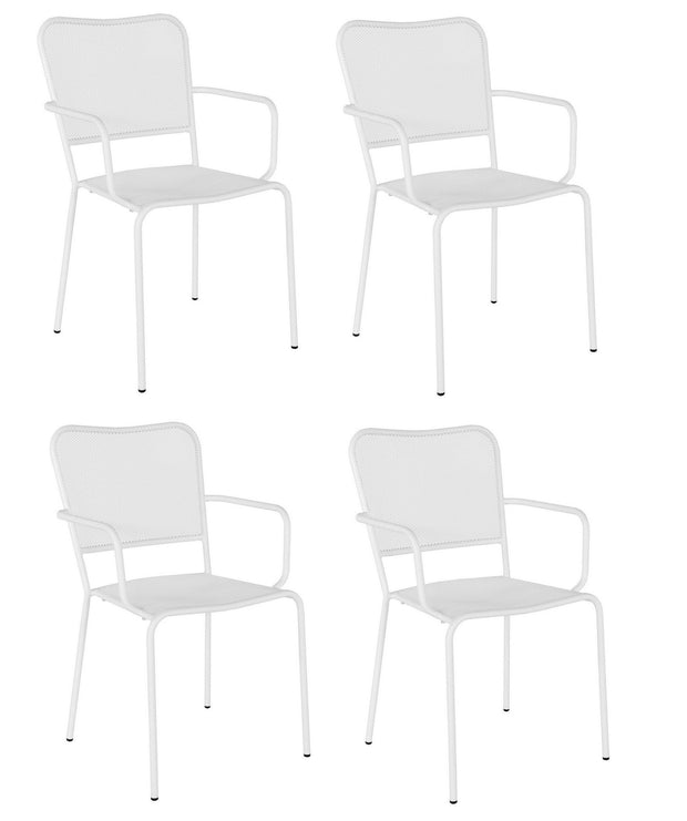Set di 4 sedie da giardino Morgana Bianco
