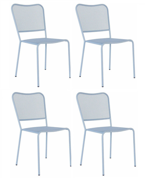 Set di 4 sedie da giardino Morgana I Blu