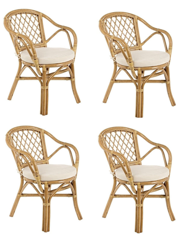 Set di 4 sedie da giardino New Athina Naturale