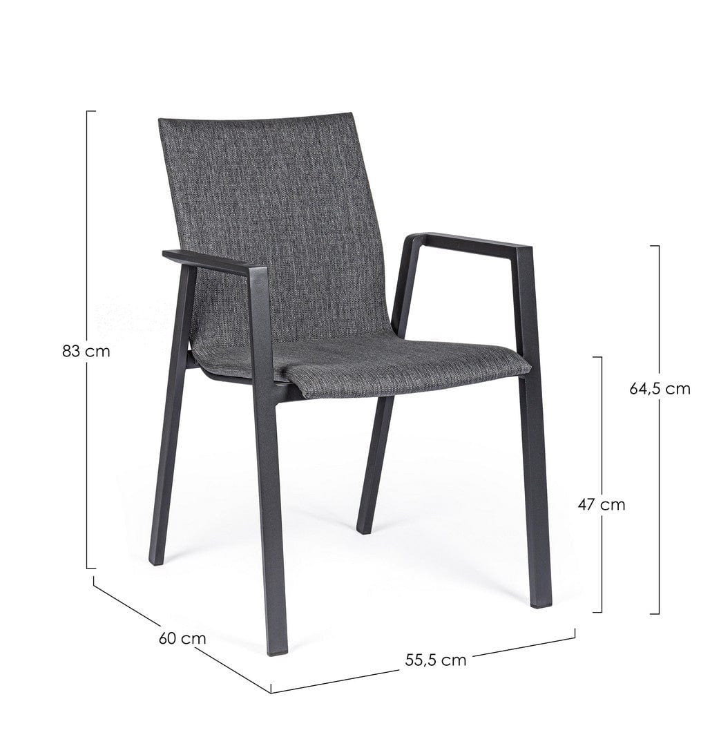 Set di 4 sedie da giardino Odeon Grigio (8)