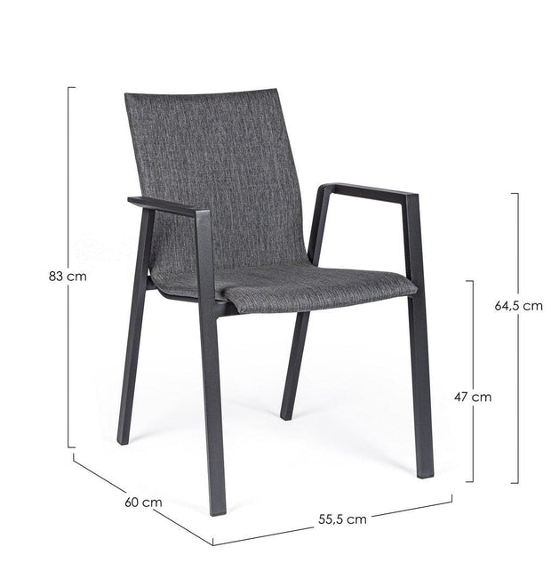 Set di 4 sedie da giardino Odeon Grigio (8)