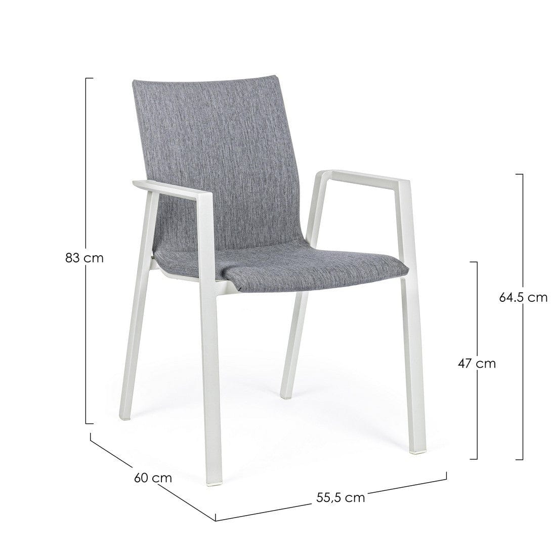 Set di 4 sedie da giardino Odeon Grigio (9)