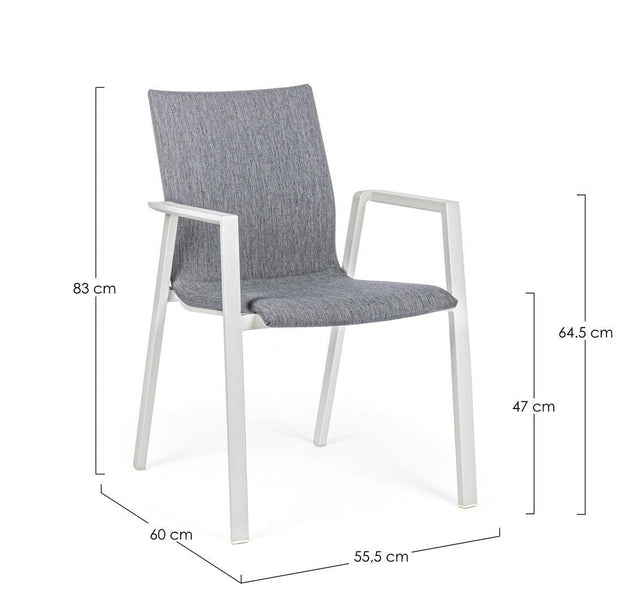 Set di 4 sedie da giardino Odeon Grigio (9)