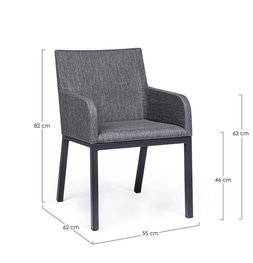 Set di 4 sedie da giardino Owen Grigio (7)