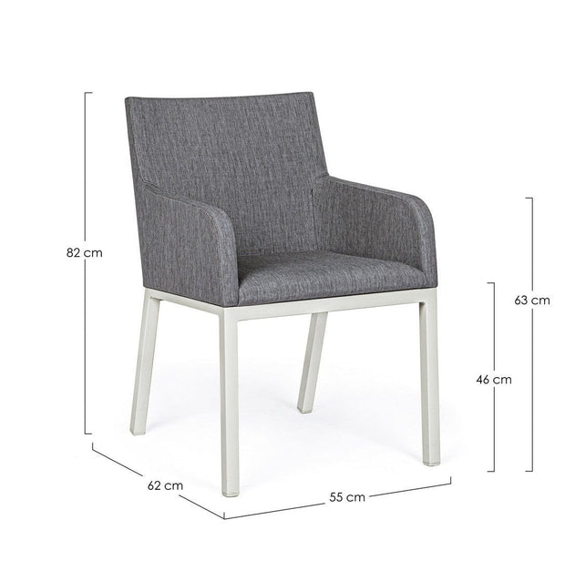 Set di 4 sedie da giardino Owen Grigio (8)