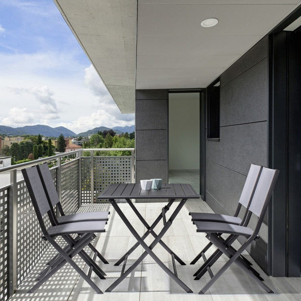Set di 4 sedie da giardino pieghevole Elin Grigio (1)