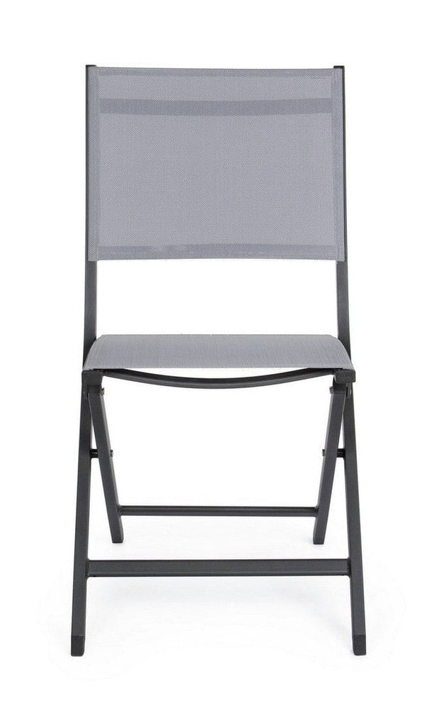 Set di 4 sedie da giardino pieghevole Elin Grigio (2)
