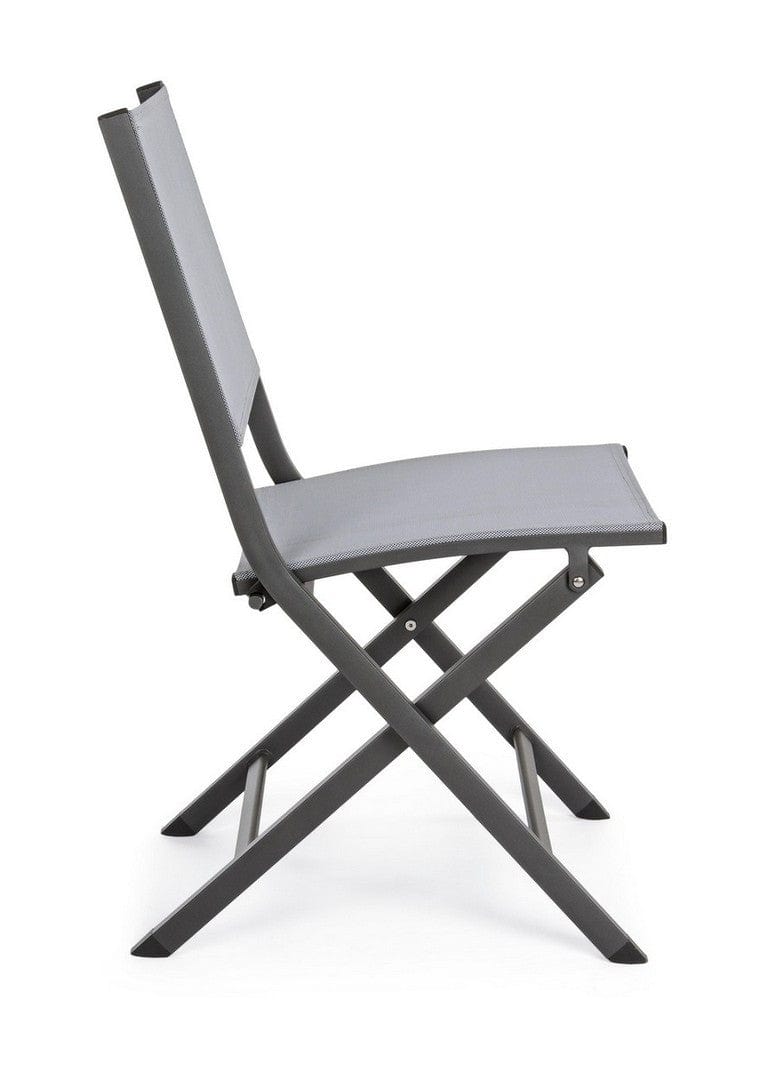 Set di 4 sedie da giardino pieghevole Elin Grigio (3)