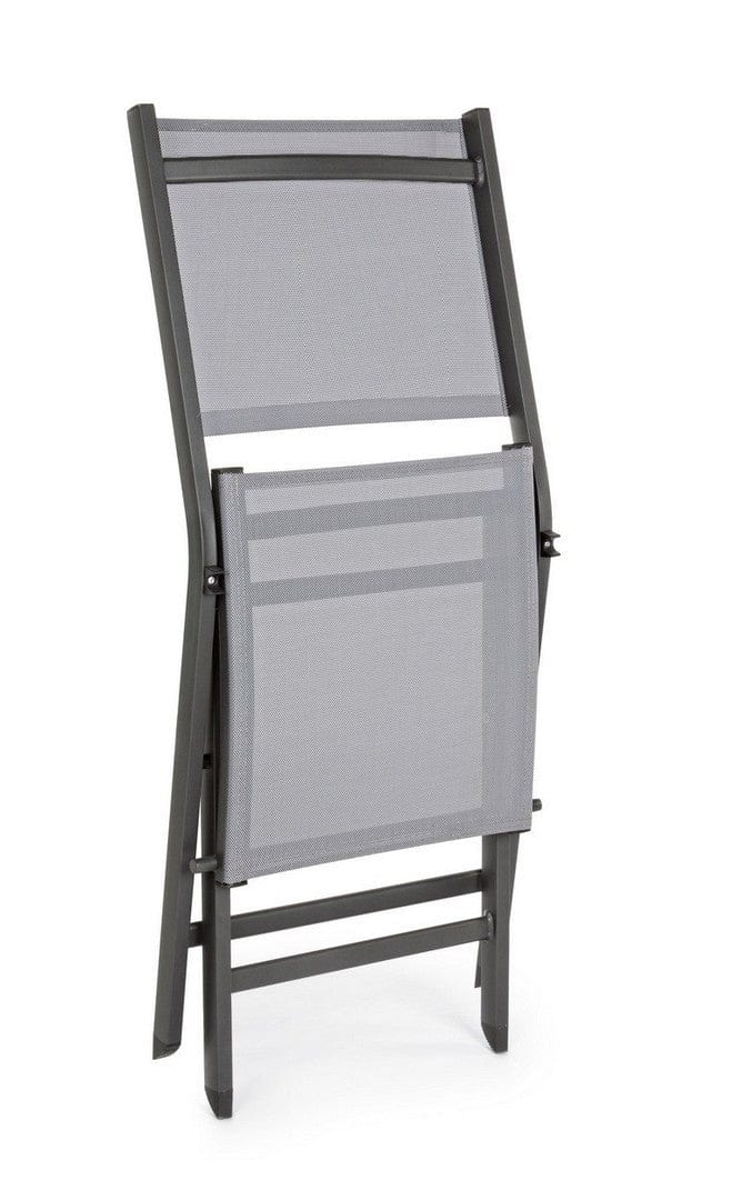 Set di 4 sedie da giardino pieghevole Elin Grigio (7)