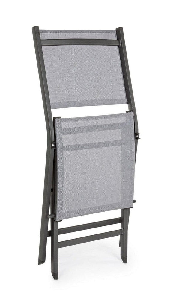 Set di 4 sedie da giardino pieghevole Elin Grigio (7)