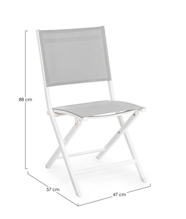 Set di 4 sedie da giardino pieghevole Elin Grigio (5)