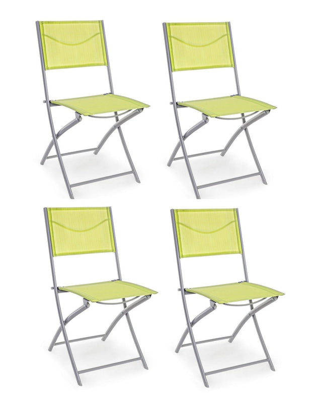 Set di 4 sedie da giardino pieghevole Emilian Verde