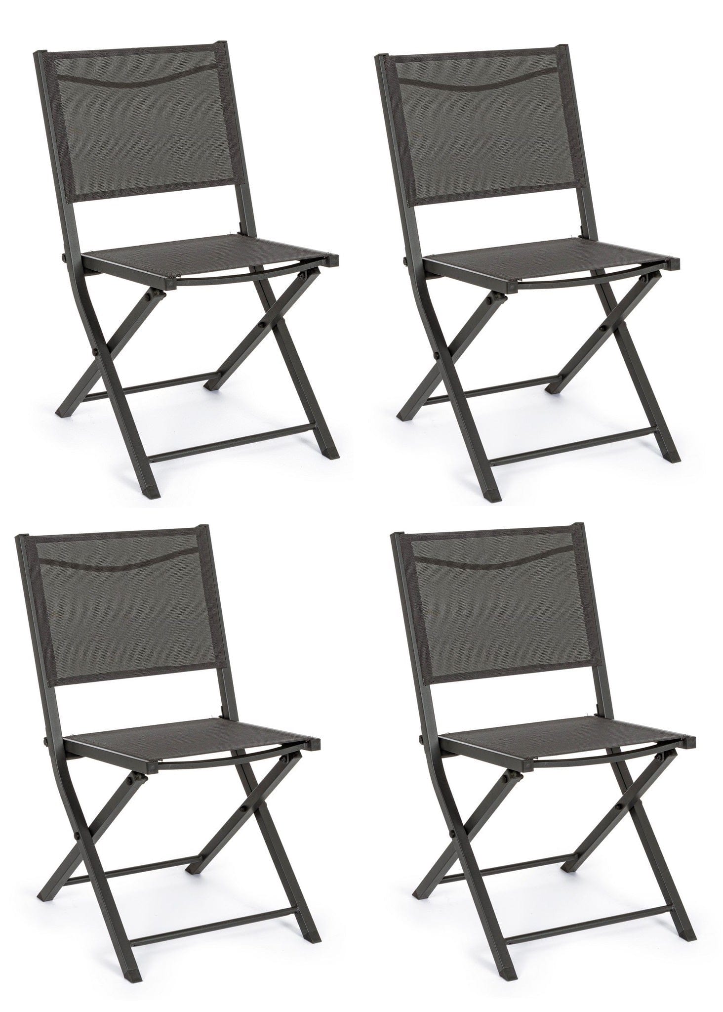 Set di 4 sedie da giardino pieghevole Hilde Antracite
