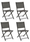 Set di 4 sedie da giardino pieghevole Hilde Antracite