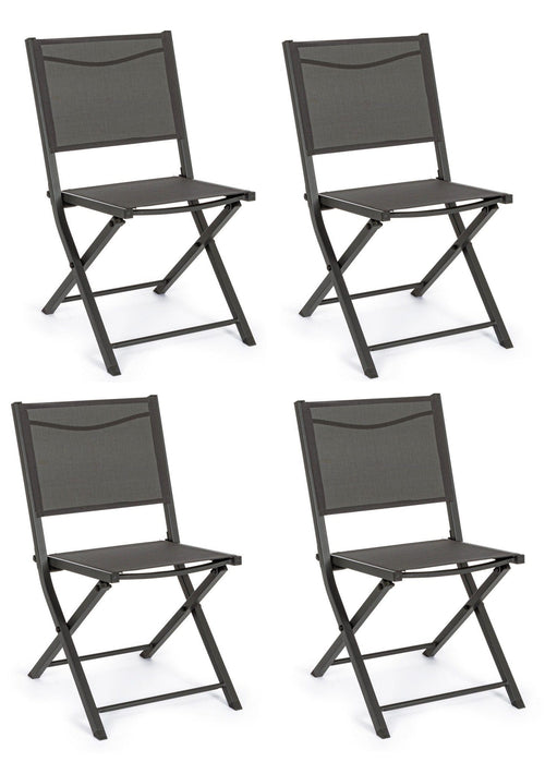 Set di 4 sedie da giardino pieghevole Hilde Antracite