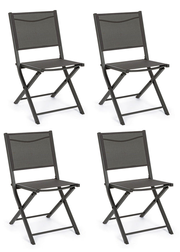 Set di 4 sedie da giardino pieghevole Hilde Antracite