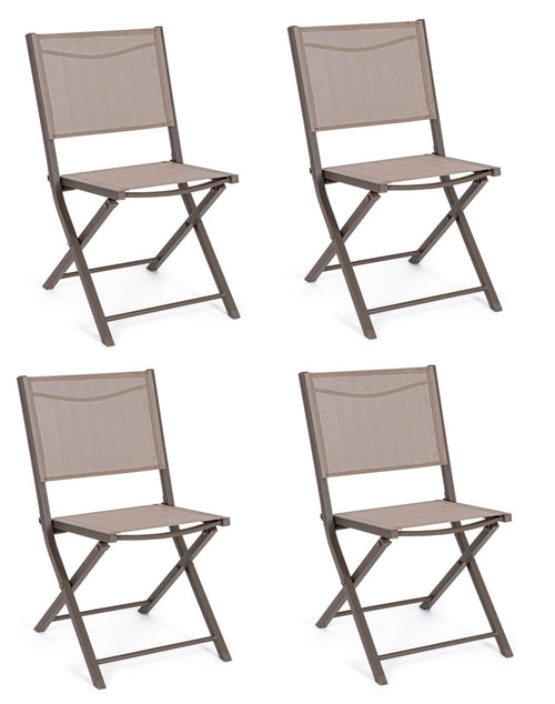 Set di 4 sedie da giardino pieghevole Hilde Cappuccino