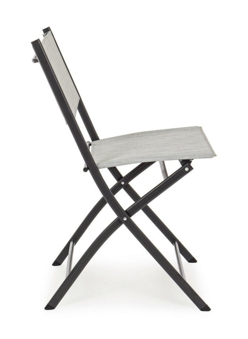 Set di 4 sedie da giardino pieghevole Martinez Grigio (3)
