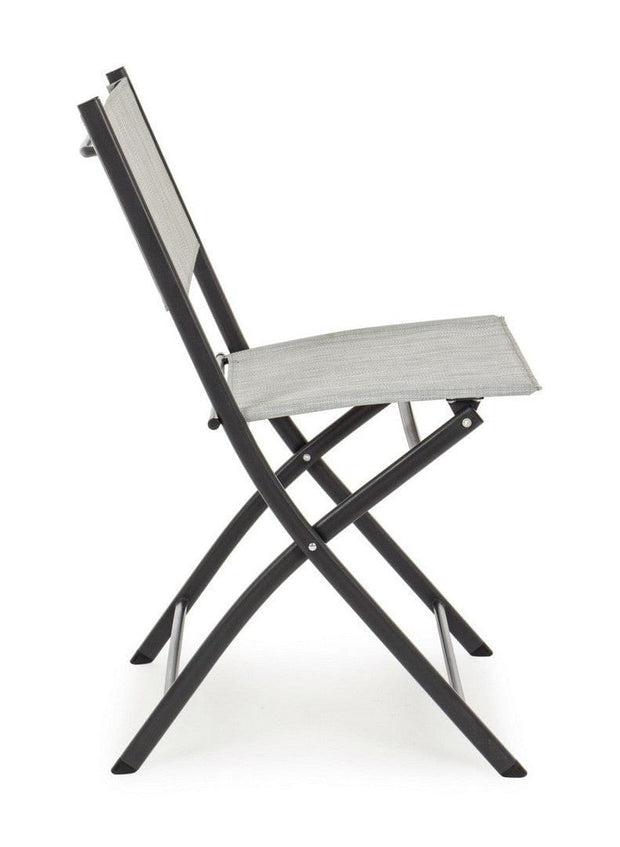 Set di 4 sedie da giardino pieghevole Martinez Grigio (3)
